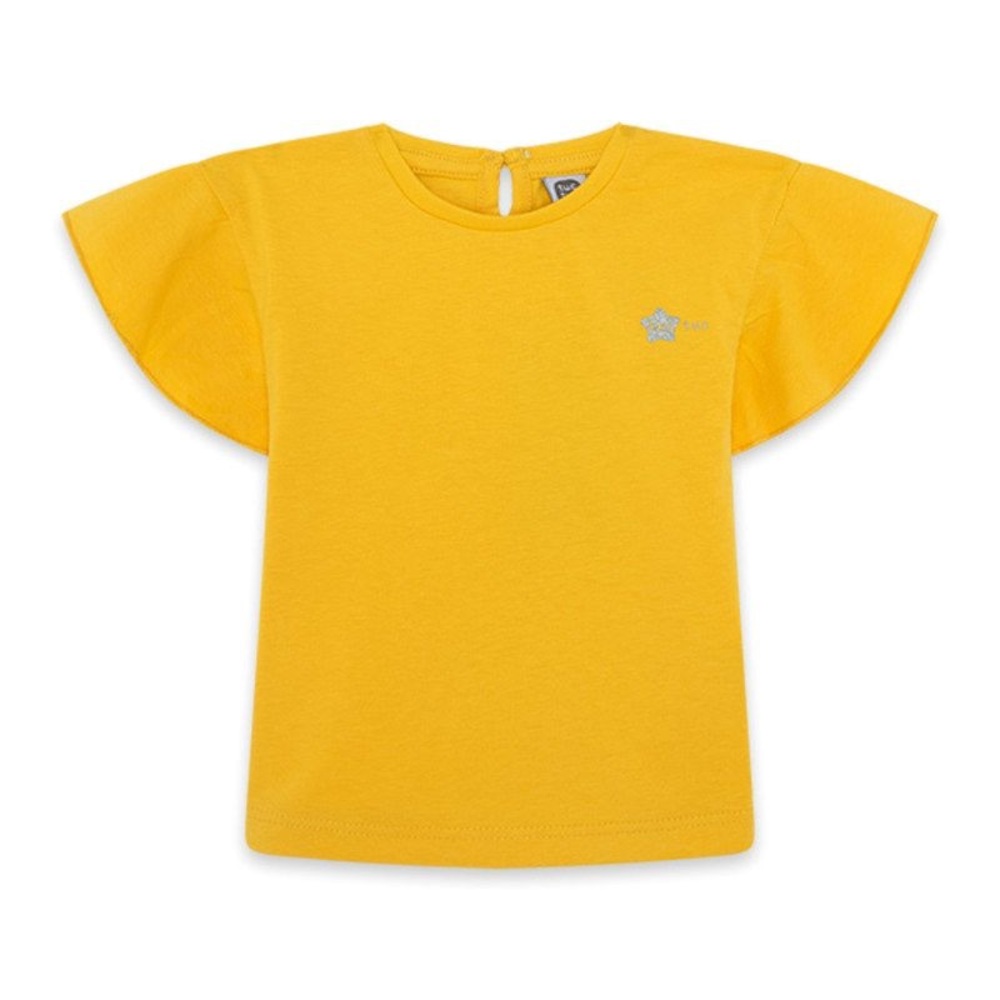 Girls' Sunny Yellow Flutter-Sleeve Tee